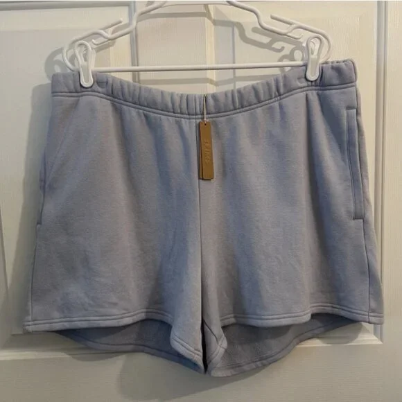 NEW SKIMS Cotton Fleece classic short - periwinkle, Style BO-SHO-4498 Size XL - Picture 1 of 10